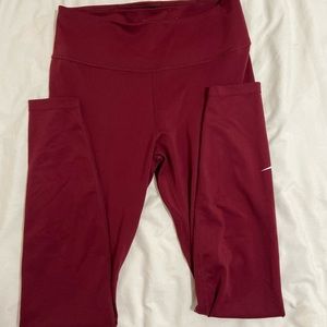 Nike Dri Fit Leggings, Burgundy, Size M